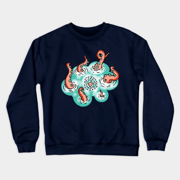 Sea Monster #3 The Kraken Crewneck Sweatshirt by WhiteBearDesign